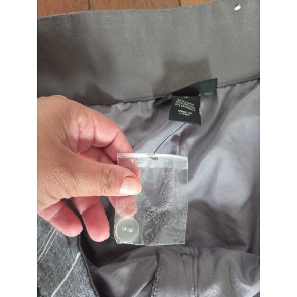 NWOT Lane Bryant  Grey Pinstrip Linen Blend Cropped Ankle Length Pants size 18 - Picture 9 of 10